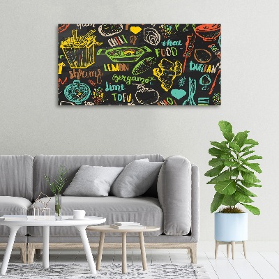 Cuadro canvas moderno de gran formato horizontal comida tailandesa