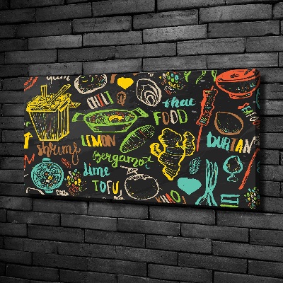 Cuadro canvas moderno de gran formato horizontal comida tailandesa