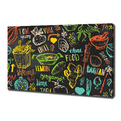 Cuadro canvas moderno de gran formato horizontal comida tailandesa