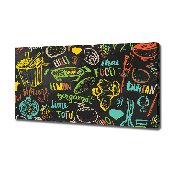 Cuadro canvas moderno de gran formato horizontal comida tailandesa