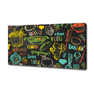 Cuadro canvas moderno de gran formato horizontal comida tailandesa