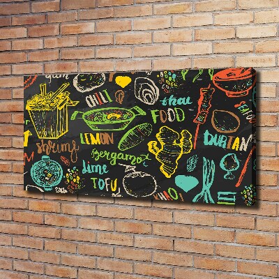 Cuadro canvas moderno de gran formato horizontal comida tailandesa