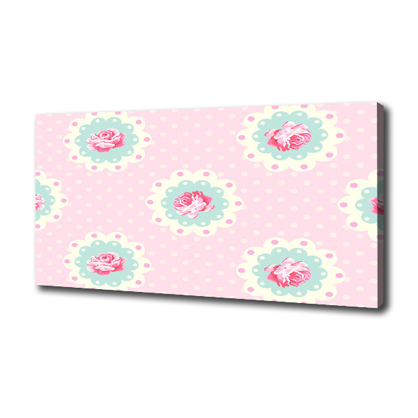 Cuadro canvas moderno de gran formato horizontal Rosas