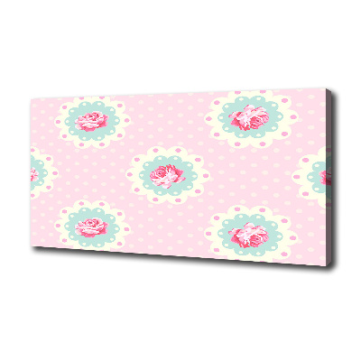 Cuadro canvas moderno de gran formato horizontal Rosas