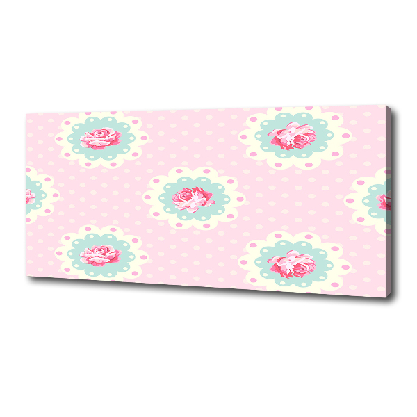 Cuadro canvas moderno de gran formato horizontal Rosas