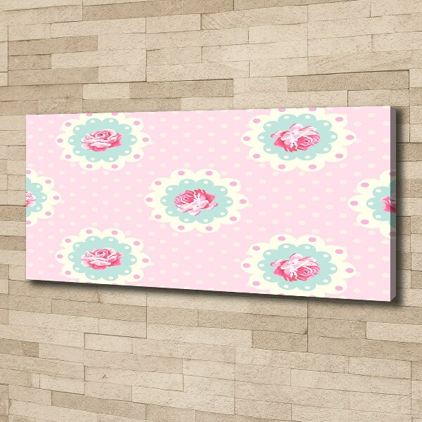 Cuadro canvas moderno de gran formato horizontal Rosas