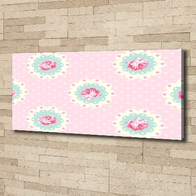 Cuadro canvas moderno de gran formato horizontal Rosas