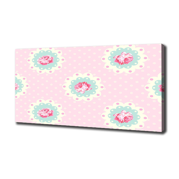 Cuadro canvas moderno de gran formato horizontal Rosas