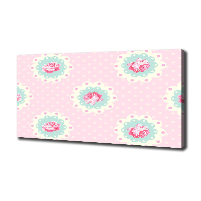 Cuadro canvas moderno de gran formato horizontal Rosas