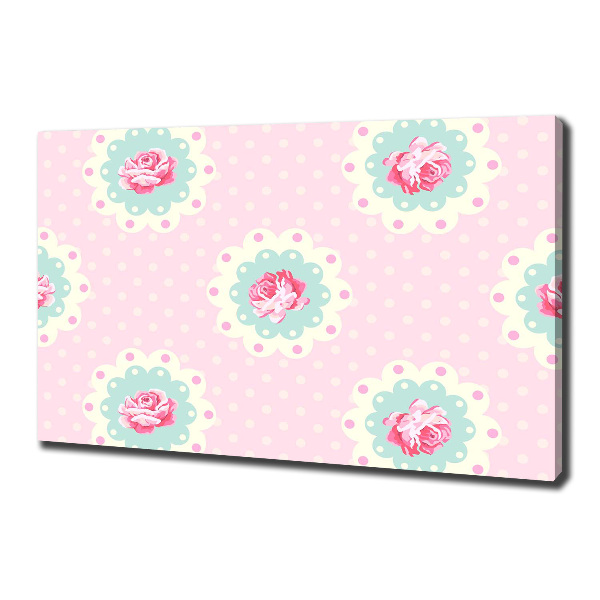 Cuadro canvas moderno de gran formato horizontal Rosas