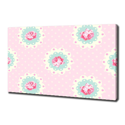 Cuadro canvas moderno de gran formato horizontal Rosas