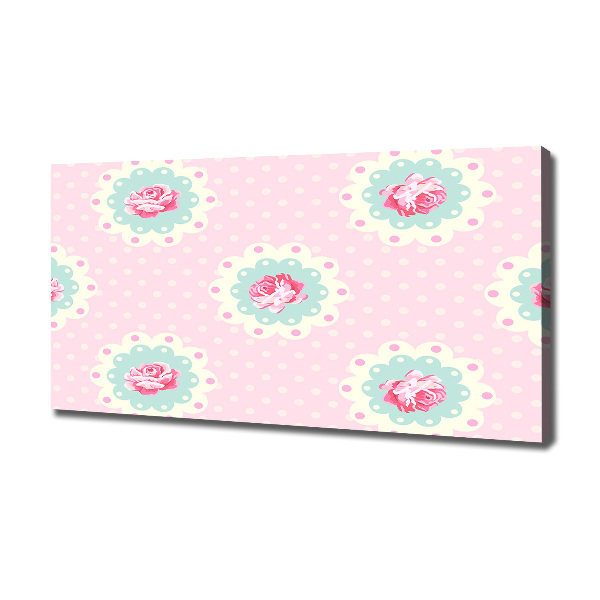 Cuadro canvas moderno de gran formato horizontal Rosas