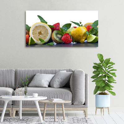 Cuadro canvas moderno de gran formato horizontal Frutas y verduras