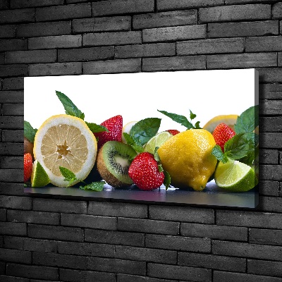 Cuadro canvas moderno de gran formato horizontal Frutas y verduras