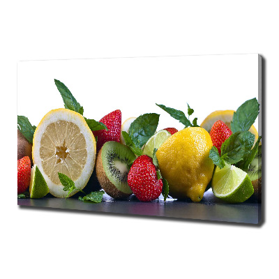 Cuadro canvas moderno de gran formato horizontal Frutas y verduras