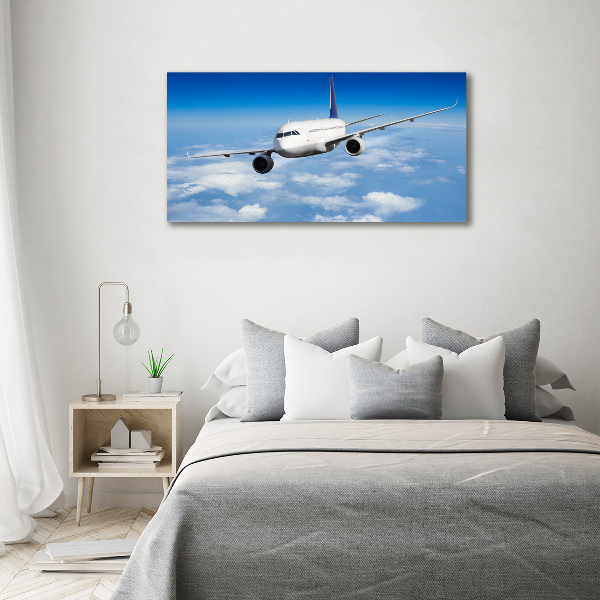 Cuadro canvas con impresión uv duradera horizontal Un avión en el aire