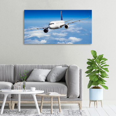 Cuadro canvas con impresión uv duradera horizontal Un avión en el aire