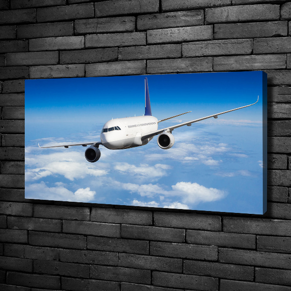 Cuadro canvas con impresión uv duradera horizontal Un avión en el aire