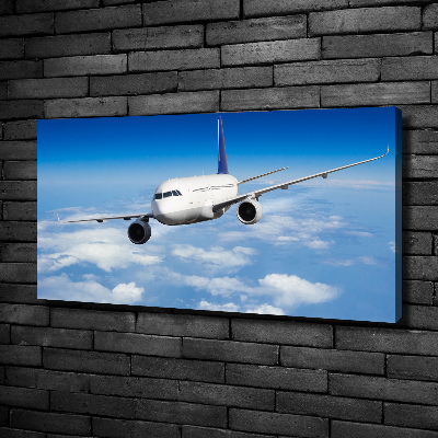 Cuadro canvas con impresión uv duradera horizontal Un avión en el aire