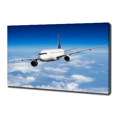Cuadro canvas con impresión uv duradera horizontal Un avión en el aire