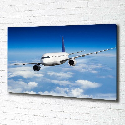 Cuadro canvas con impresión uv duradera horizontal Un avión en el aire