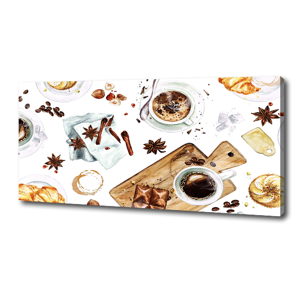 Foto en lienzo con acabado profesional horizontal Café de la mañana