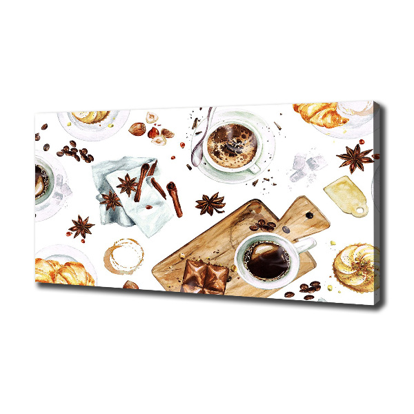 Foto en lienzo con acabado profesional horizontal Café de la mañana