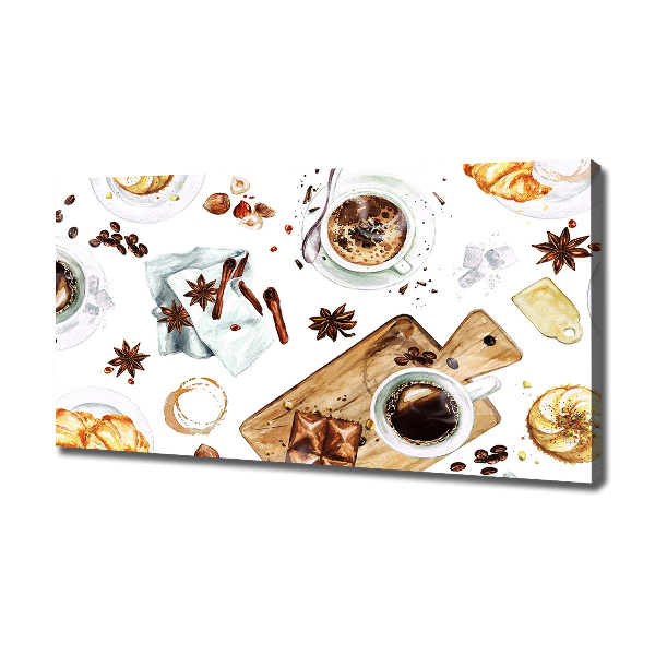 Foto en lienzo con acabado profesional horizontal Café de la mañana