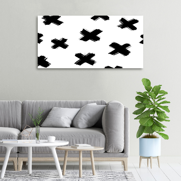 Cuadro canvas con impresión uv duradera horizontal Manchas blancas y negras