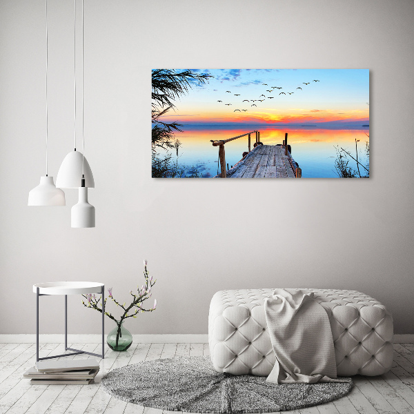 Foto en lienzo con acabado profesional horizontal Muelle en el lago