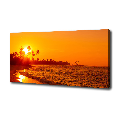 Cuadro canvas con impresión uv duradera horizontal Playa al atardecer