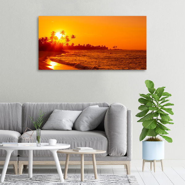 Cuadro canvas con impresión uv duradera horizontal Playa al atardecer