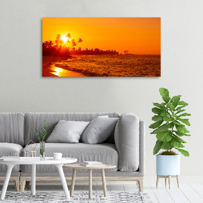 Cuadro canvas con impresión uv duradera horizontal Playa al atardecer