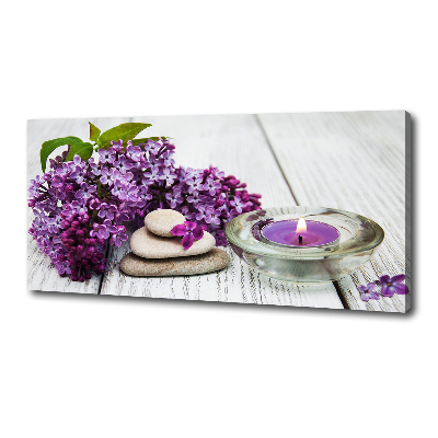 Cuadro canvas moderno de gran formato horizontal Piedras lilas y zen
