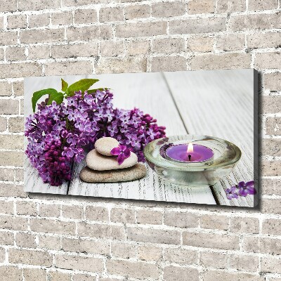 Cuadro canvas moderno de gran formato horizontal Piedras lilas y zen