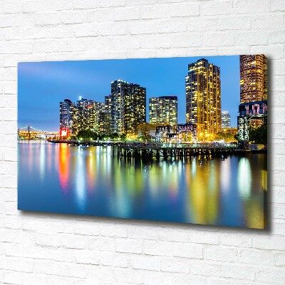 Foto en lienzo con acabado profesional horizontal Nueva York de noche