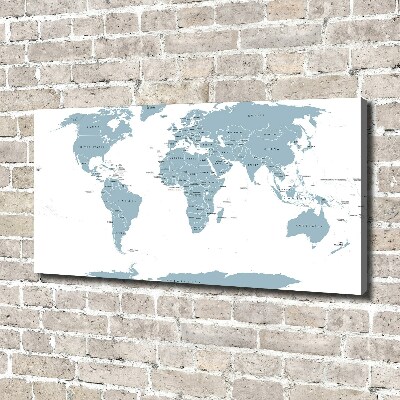 Fotocuadro en lienzo de alta calidad horizontal Mapa político