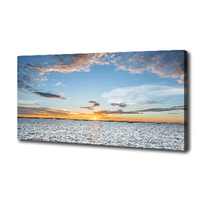 Cuadro canvas con impresión uv duradera horizontal Crepúsculo junto al mar