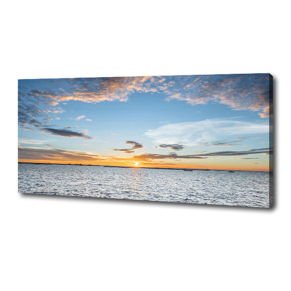 Cuadro canvas con impresión uv duradera horizontal Crepúsculo junto al mar