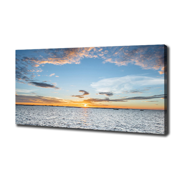Cuadro canvas con impresión uv duradera horizontal Crepúsculo junto al mar