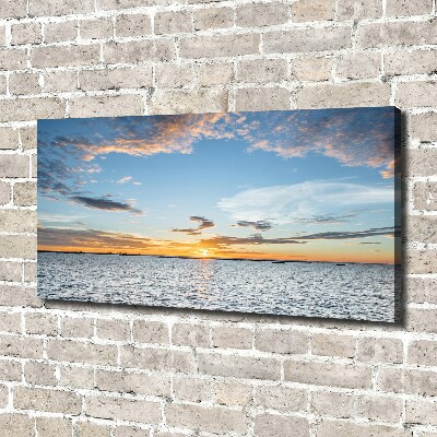 Cuadro canvas con impresión uv duradera horizontal Crepúsculo junto al mar