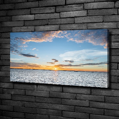 Cuadro canvas con impresión uv duradera horizontal Crepúsculo junto al mar