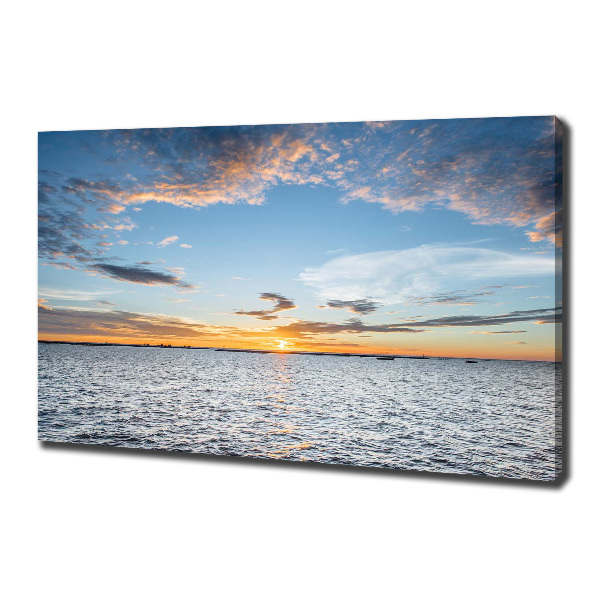 Cuadro canvas con impresión uv duradera horizontal Crepúsculo junto al mar