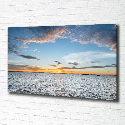 Cuadro canvas con impresión uv duradera horizontal Crepúsculo junto al mar