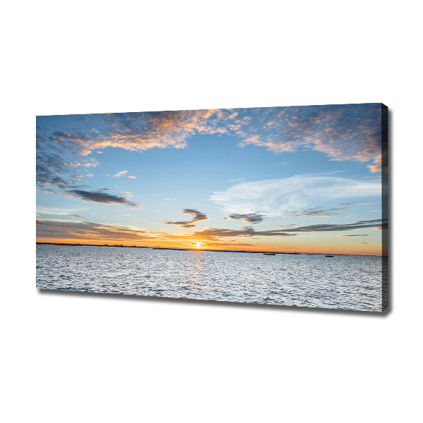 Cuadro canvas con impresión uv duradera horizontal Crepúsculo junto al mar