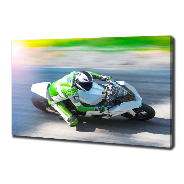 Cuadro canvas con impresión uv duradera horizontal Carrera de motos