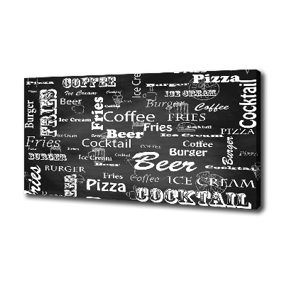 Cuadro canvas con impresión uv duradera horizontal Menú del restaurante