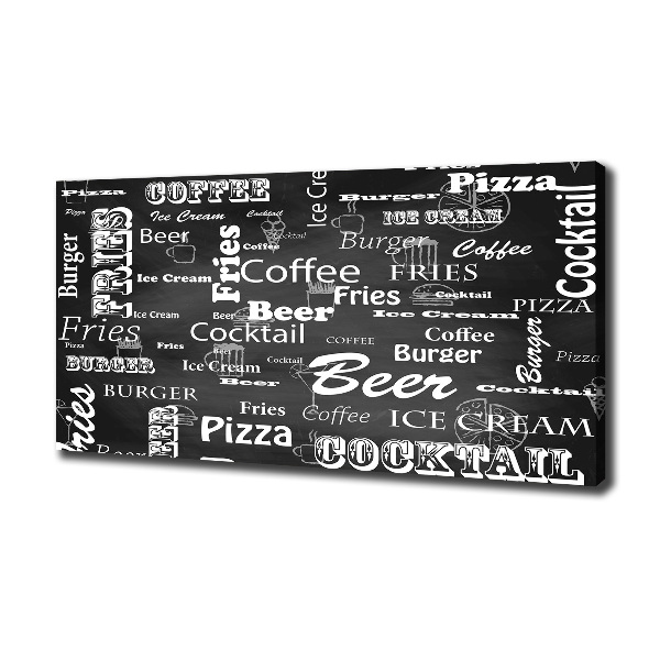 Cuadro canvas con impresión uv duradera horizontal Menú del restaurante