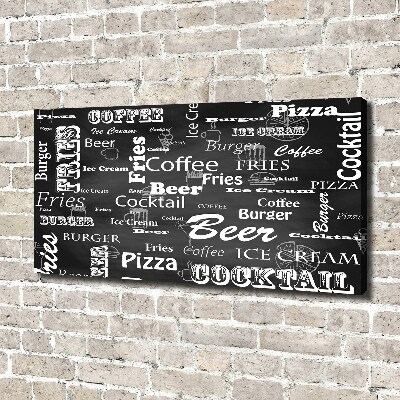 Cuadro canvas con impresión uv duradera horizontal Menú del restaurante