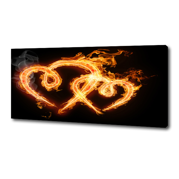 Foto en lienzo con acabado profesional horizontal Corazones de fuego